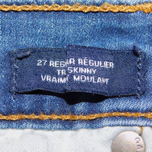 GAP Denim Womens 27  REG SCULPT True Skinny Blue Jeans Mid Rise Medium Wash - Picture 4 of 9